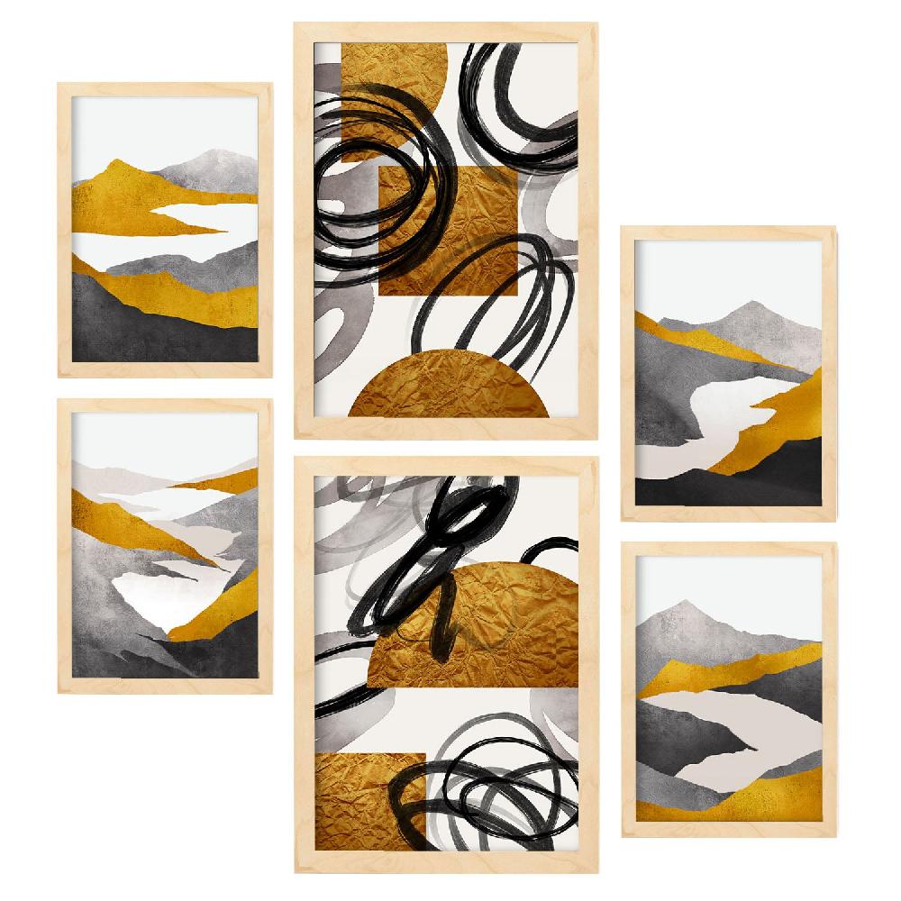 Nacnic Nacnic Set De 6 Láminas De Paisajes Y Naturaleza Estéticos