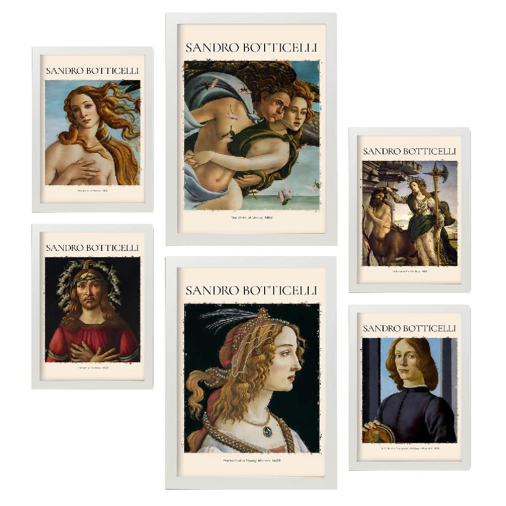 Nacnic Nacnic Set De 6 Láminas De Sandro Boticelli 2 Colección De Obras De Arte
