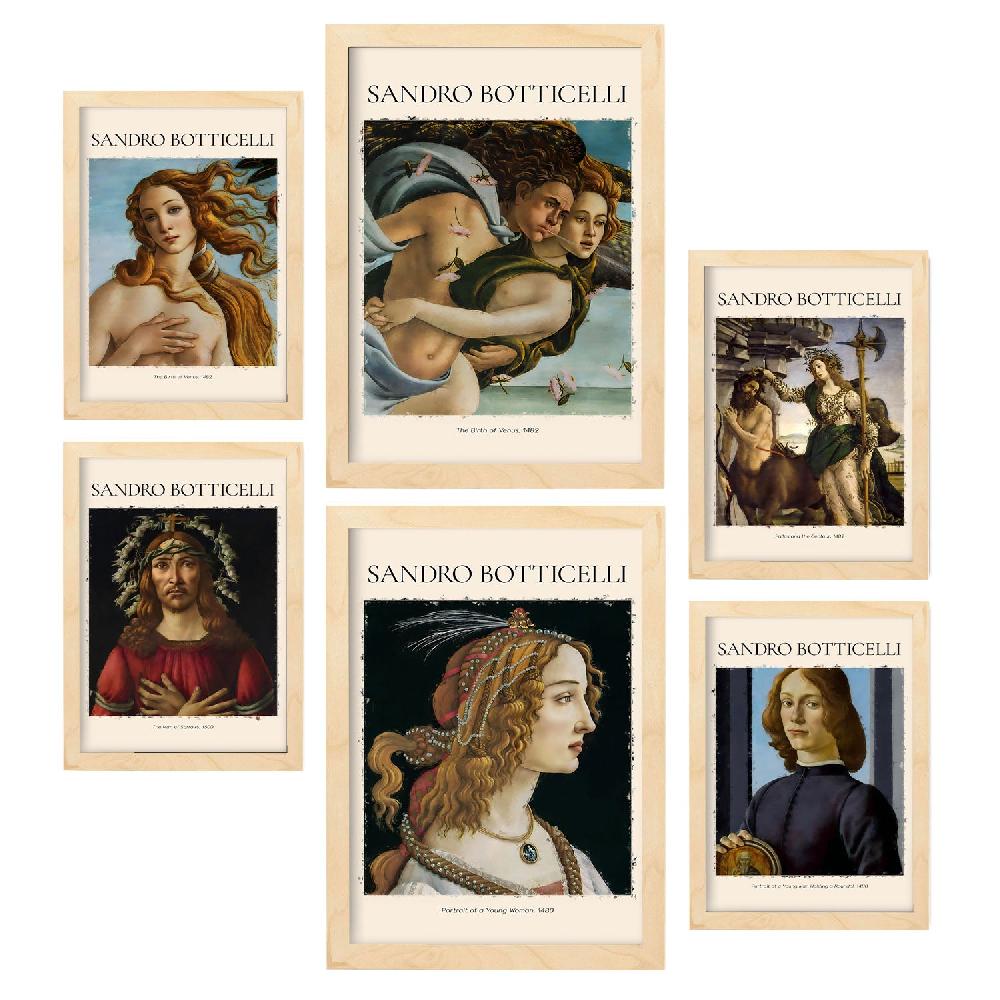 Nacnic Nacnic Set De 6 Láminas De Sandro Boticelli 2 Colección De Obras De Arte
