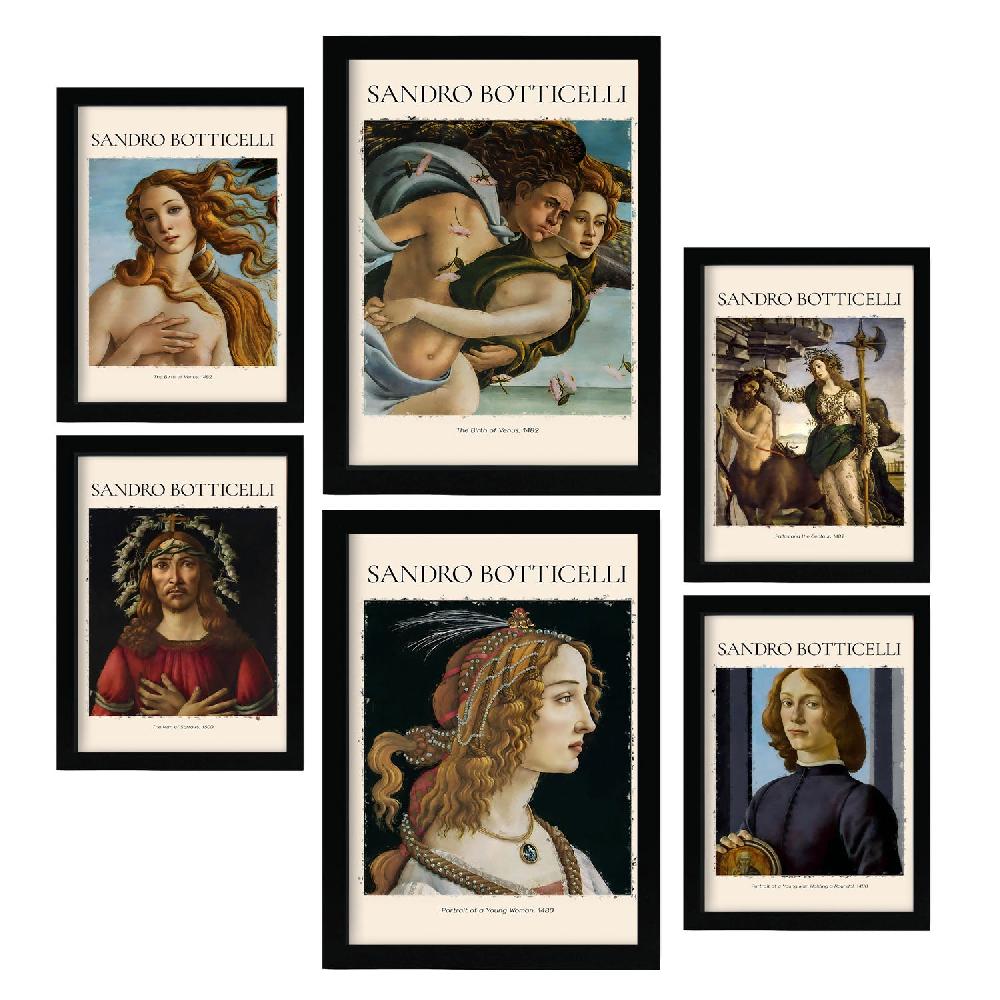 nacnic Nacnic Set de 6 Láminas de Sandro Boticelli 2 Colección de Obras de Arte
