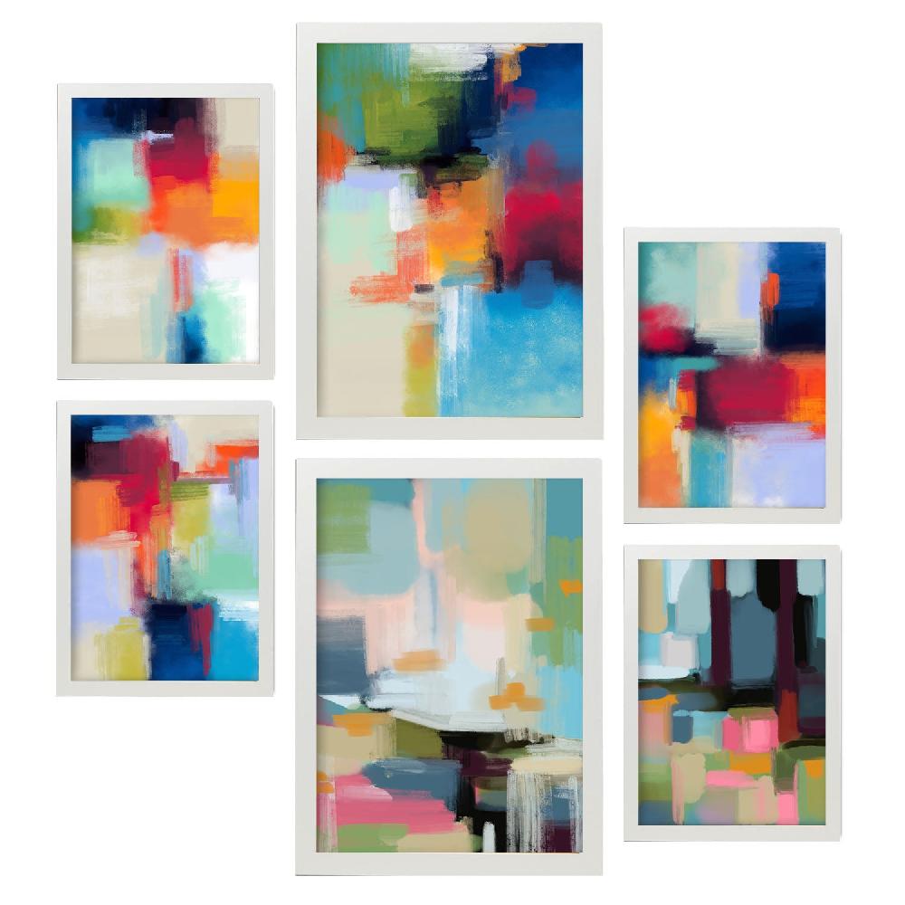 Nacnic Nacnic Set De 6 Láminas De Sombras Victorianas 2 En Resúmenes Coloridos