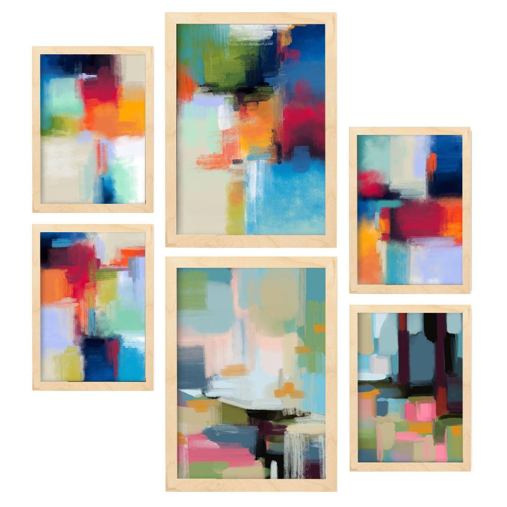 Nacnic Nacnic Set De 6 Láminas De Sombras Victorianas 2 En Resúmenes Coloridos