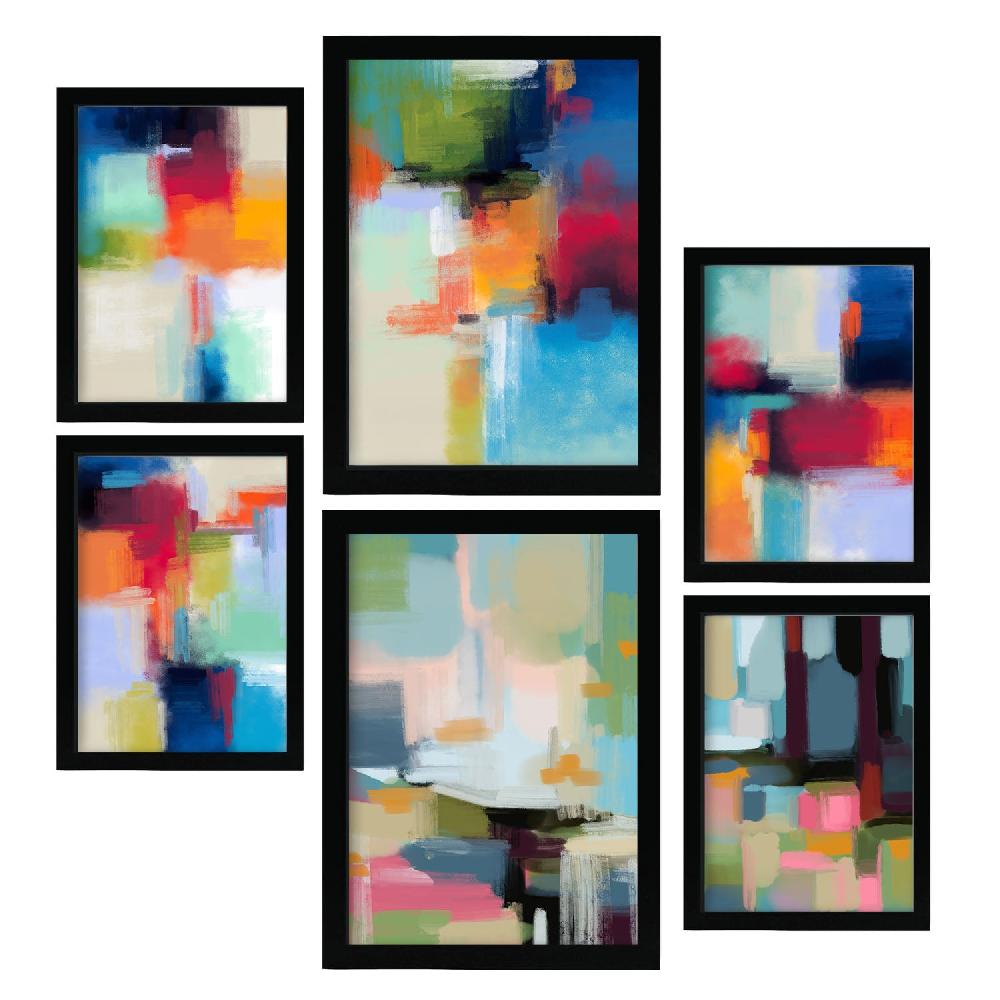 Nacnic Nacnic Set De 6 Láminas De Sombras Victorianas 2 En Resúmenes Coloridos