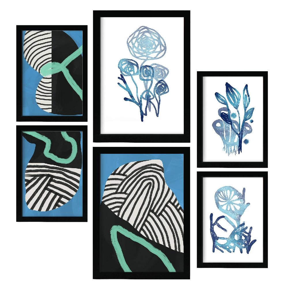 Nacnic Nacnic Set De 6 Láminas De Vegetación Salvaje Y Flores Abstractas