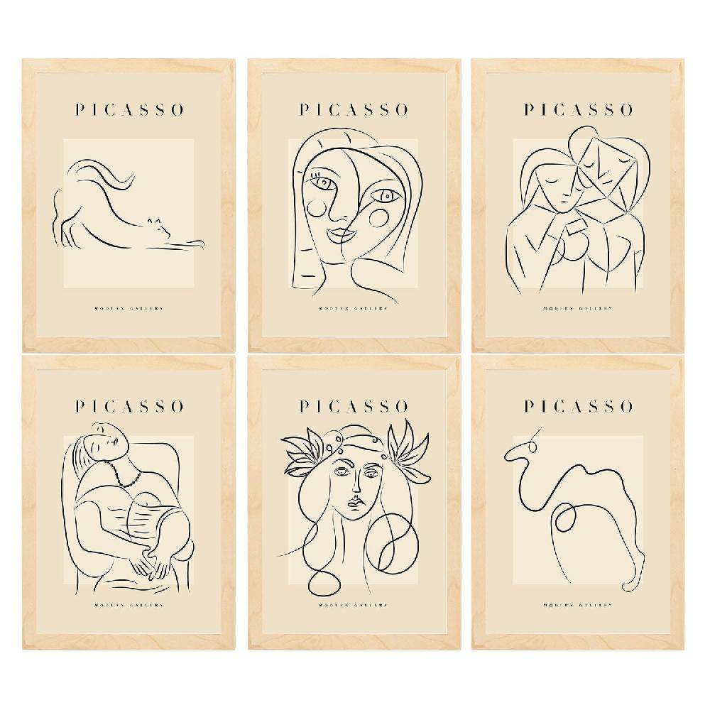 Nacnic Nacnic Set De 6 Láminas Decorativas De Picasso Modelo Femenino