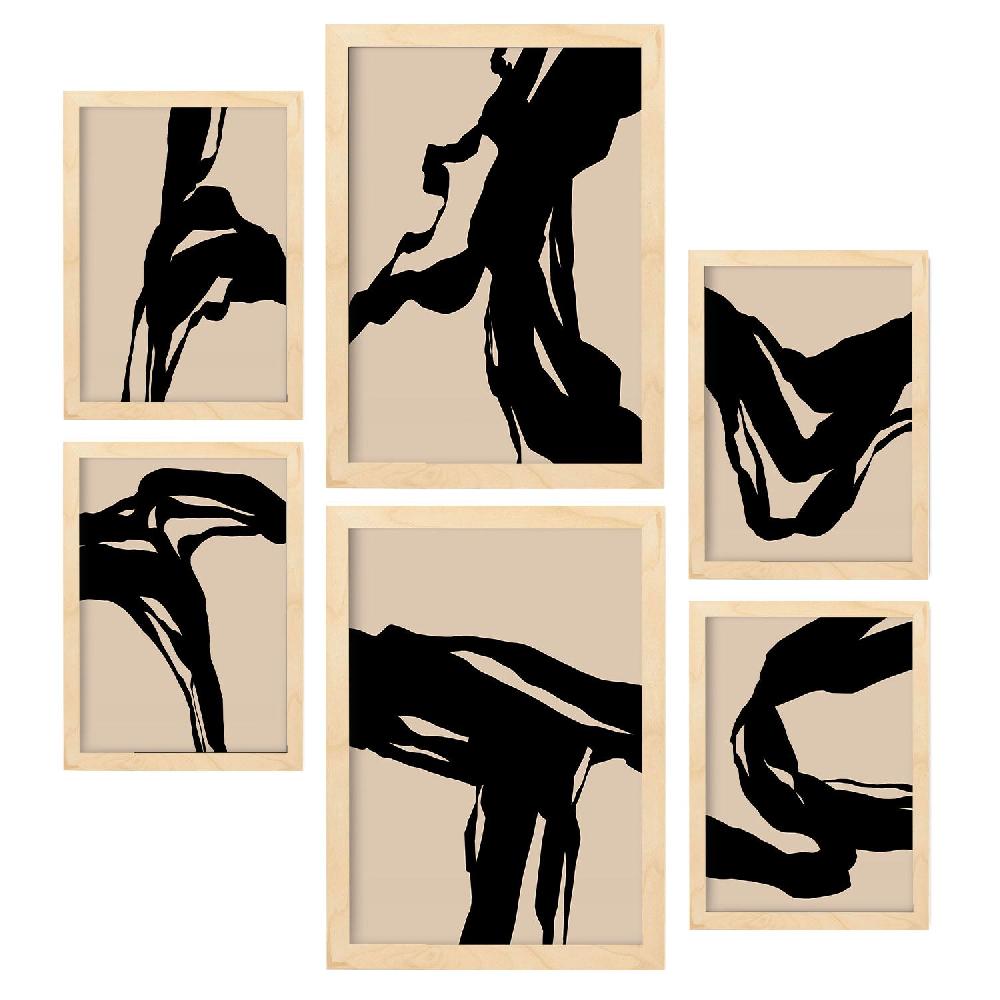 Nacnic Nacnic Set De 6 Láminas Decorativas Estéticas En Forma Resumen