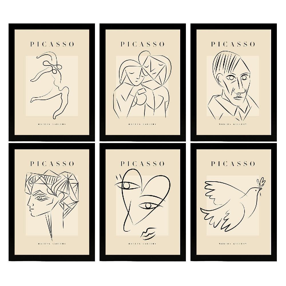 Nacnic Nacnic Set De 6 Láminas Decorativas Modelo Armonía De Picasso Para Interiores