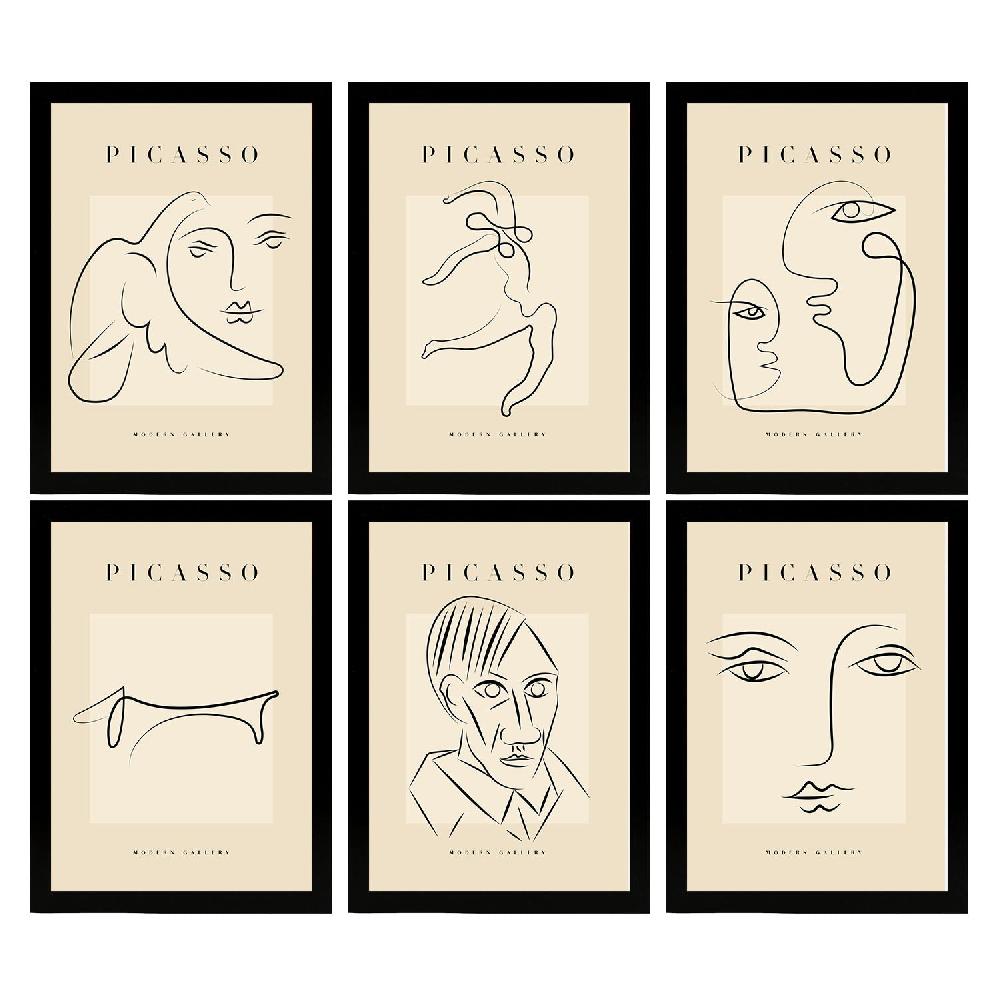 Nacnic Nacnic Set De 6 Láminas Decorativas Picasso Colección Miradas Estilo Galería De Arte Moderno