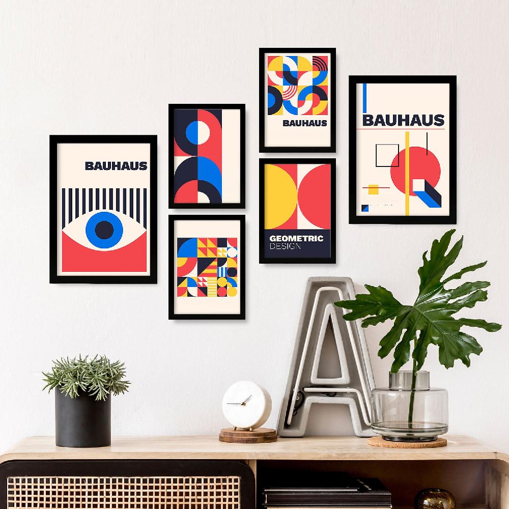 Nacnic Nacnic Set De 6 Láminas Estilo Bauhaus Con Diseño Geométrico