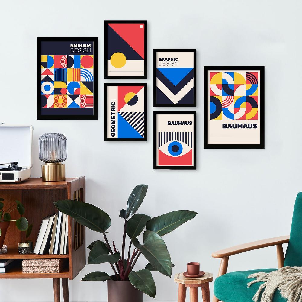 Nacnic Nacnic Set De 6 Laminas Estilo Bauhaus Con Diseño Geométrico