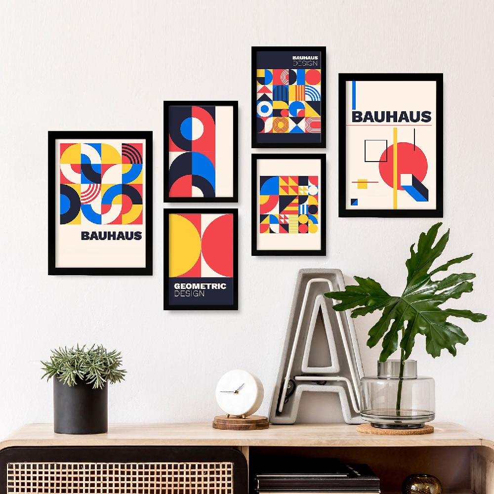 Nacnic Nacnic Set De 6 Laminas Estilo Bauhaus Con Diseño Geométrico