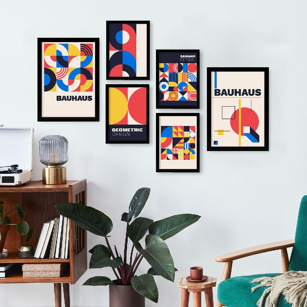 Nacnic Nacnic Set De 6 Laminas Estilo Bauhaus Con Diseño Geométrico