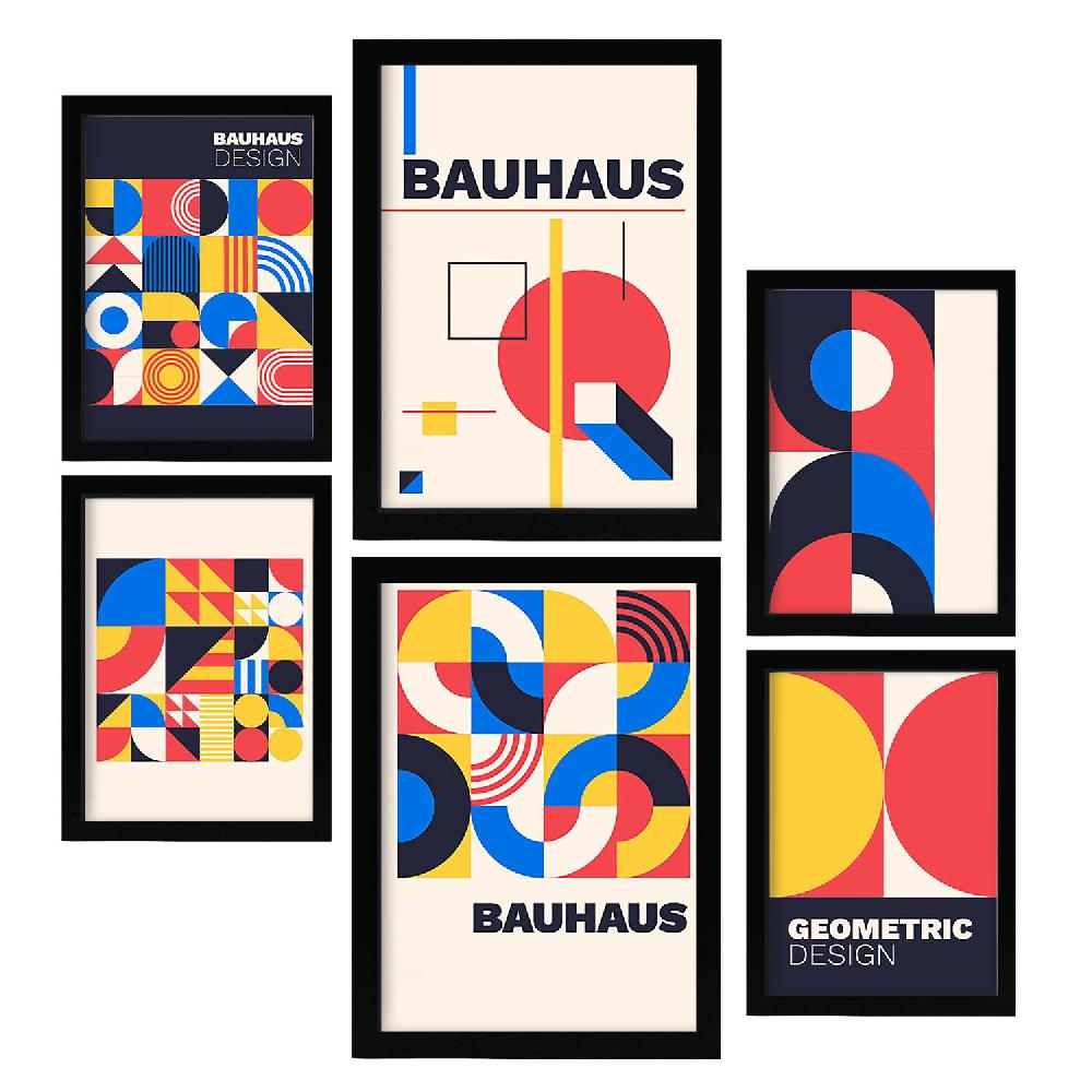 nacnic Nacnic Set de 6 Laminas Estilo Bauhaus con Diseño Geométrico