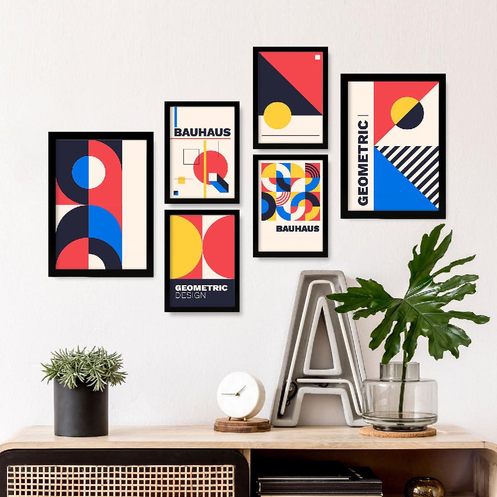 Nacnic Nacnic Set De 6 Laminas Estilo Bauhaus Con Diseño Geométrico