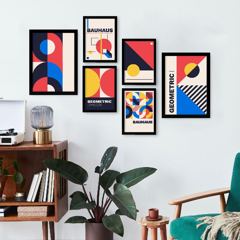 Nacnic Nacnic Set De 6 Laminas Estilo Bauhaus Con Diseño Geométrico