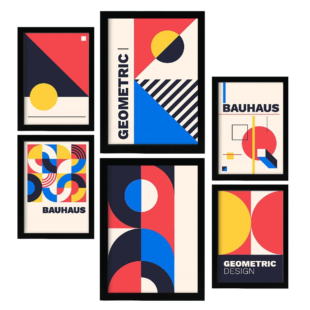 nacnic Nacnic Set de 6 Laminas Estilo Bauhaus con Diseño Geométrico