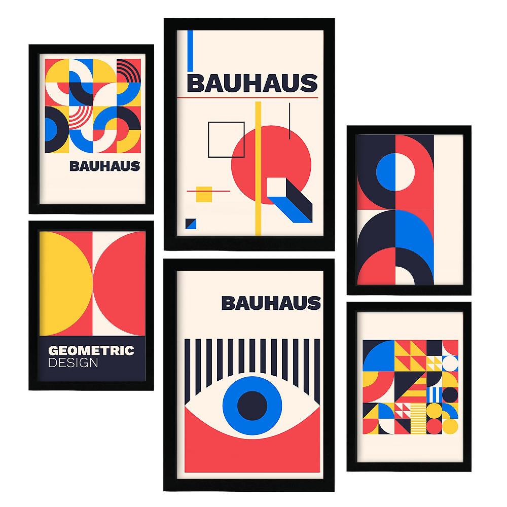 nacnic Nacnic Set de 6 Láminas Estilo Bauhaus con Diseño Geométrico