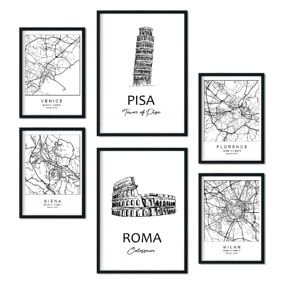 nacnic Set de 6 láminas estilo nórdico de Italia