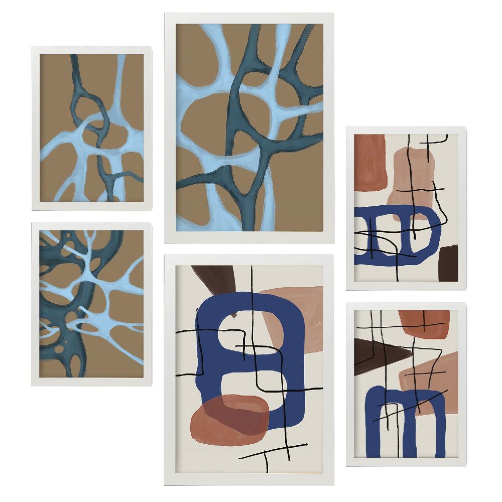 Nacnic Nacnic Set De 6 Láminas Mollify Strokes En Resúmenes De Forma Estéticos