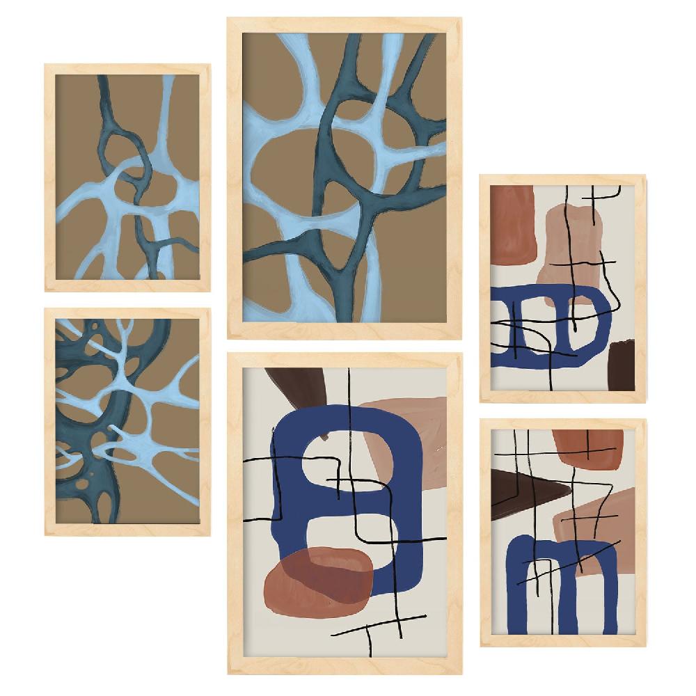 Nacnic Nacnic Set De 6 Láminas Mollify Strokes En Resúmenes De Forma Estéticos