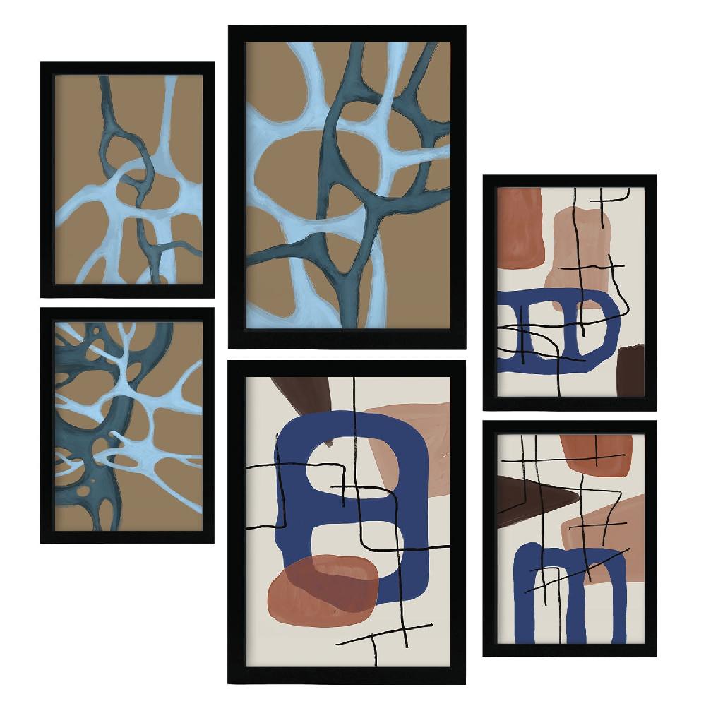 Nacnic Nacnic Set De 6 Láminas Mollify Strokes En Resúmenes De Forma Estéticos