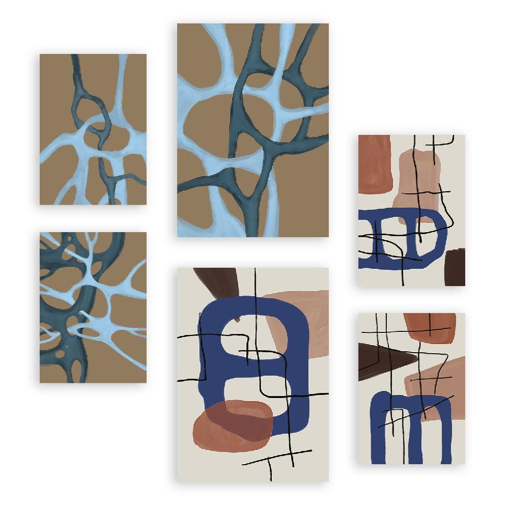 nacnic Nacnic Set de 6 Láminas Mollify Strokes en Resúmenes de Forma Estéticos