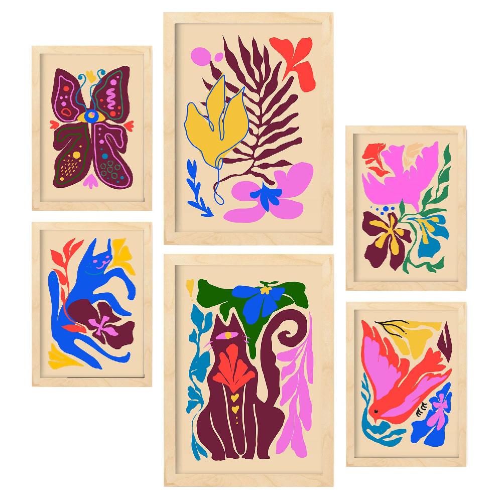 Nacnic Nacnic Set De 6 Láminas Pintorescas De Animales Abstractos
