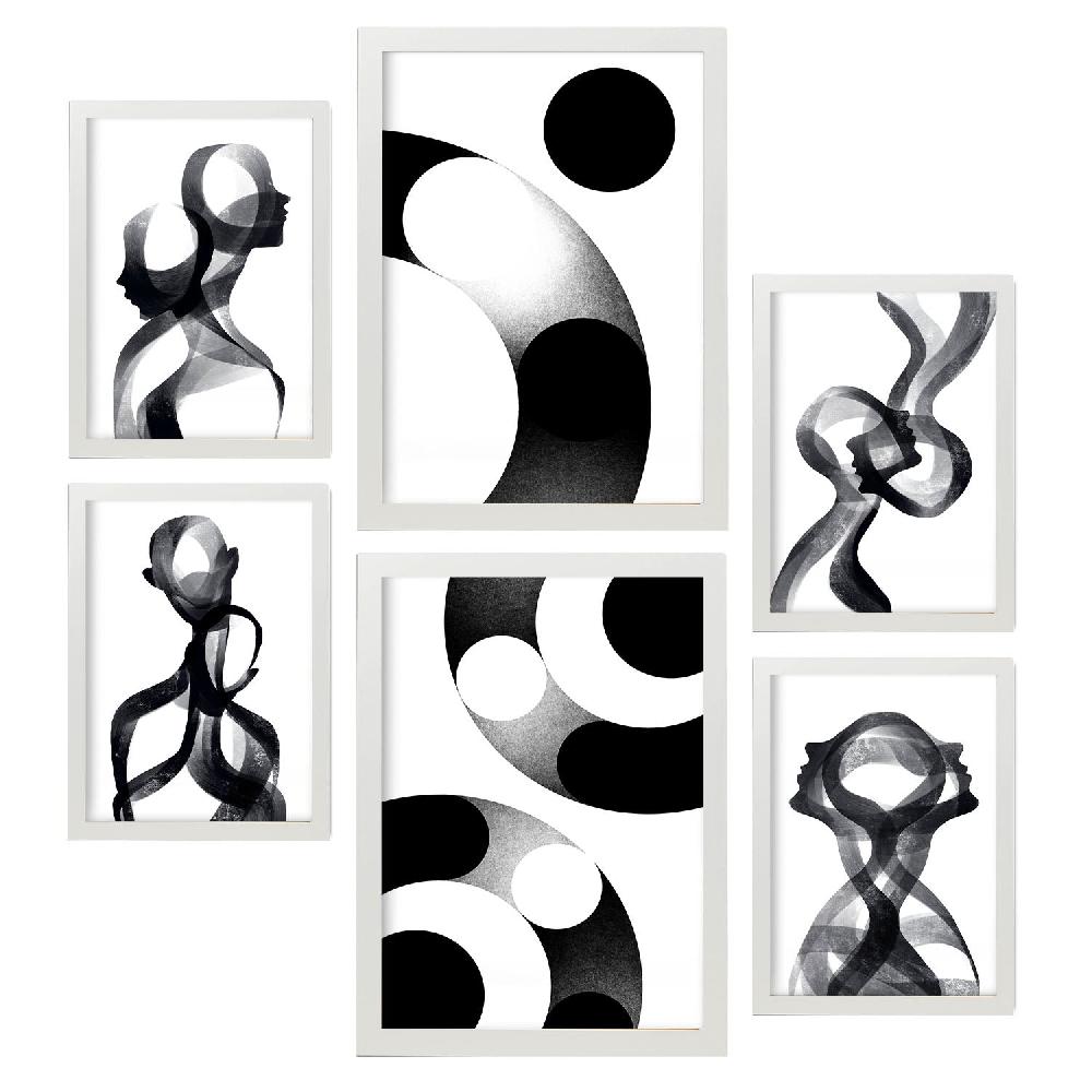 Nacnic Nacnic Set De 6 Láminas Raya De Silencio En Amantes Abstracto
