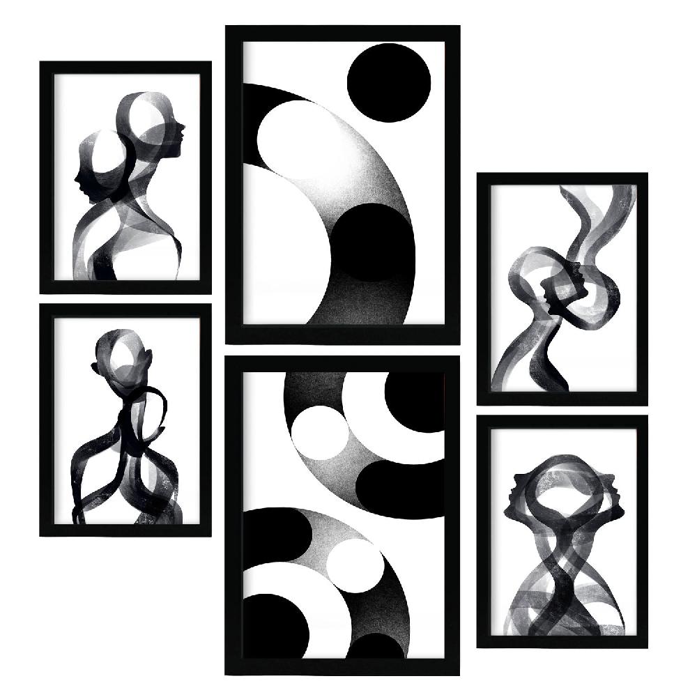 Nacnic Nacnic Set De 6 Láminas Raya De Silencio En Amantes Abstracto