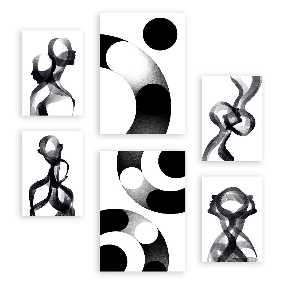 nacnic Nacnic Set de 6 Láminas Raya de Silencio en Amantes Abstracto
