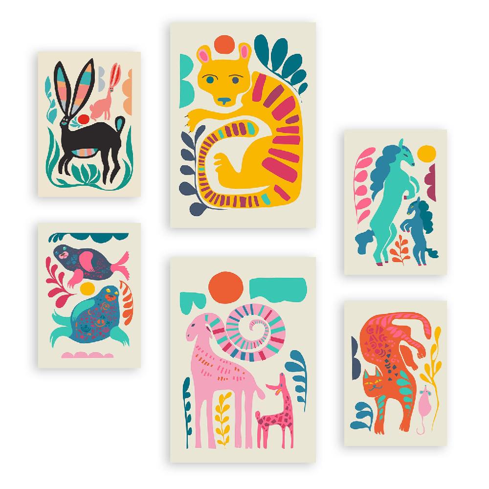 nacnic Nacnic Set de 6 Láminas Resúmenes de Animales Raza de Linaje 2