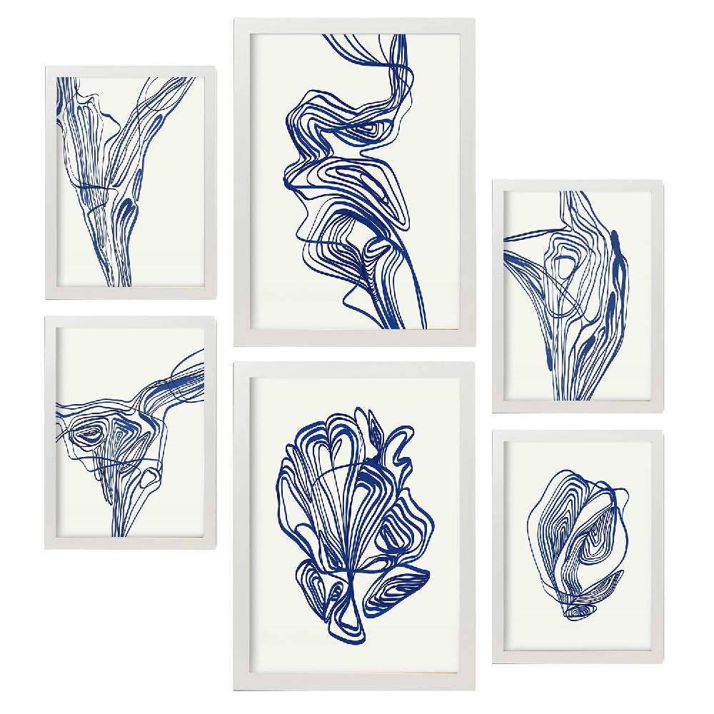 Nacnic Nacnic Set De 6 Posters Atractivos En Resúmenes De Forma Estampados Decorativos
