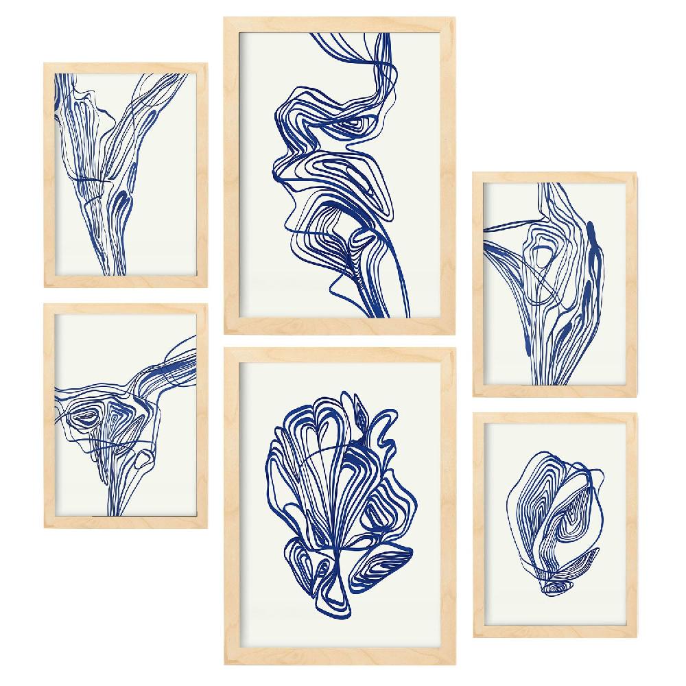 Nacnic Nacnic Set De 6 Posters Atractivos En Resúmenes De Forma Estampados Decorativos