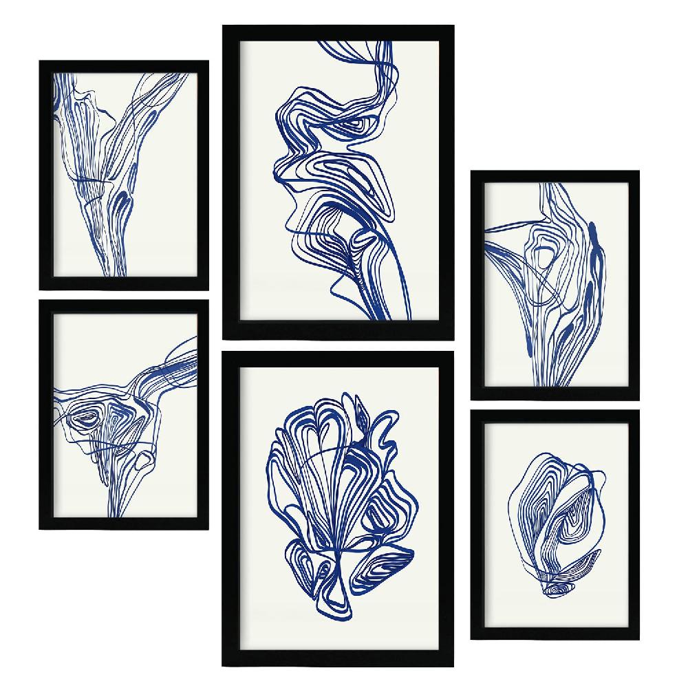 Nacnic Nacnic Set De 6 Posters Atractivos En Resúmenes De Forma Estampados Decorativos