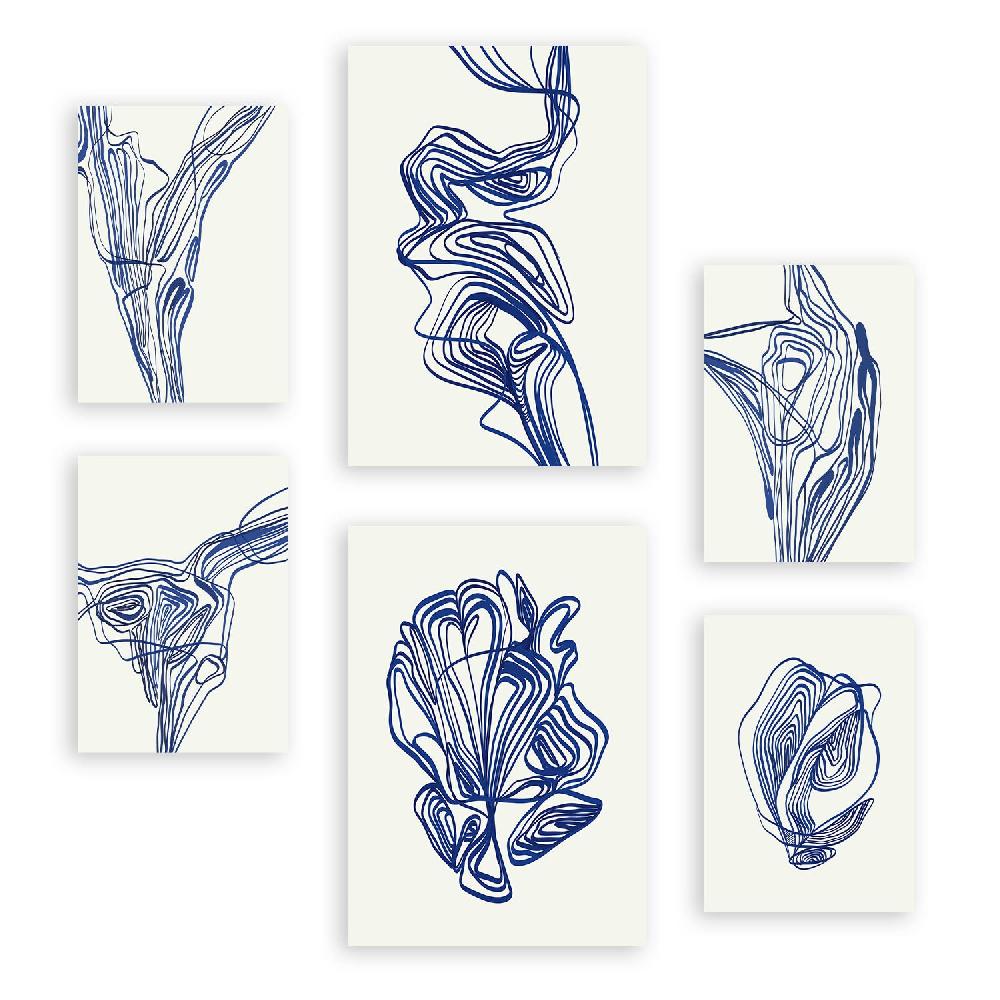 nacnic Nacnic Set de 6 Posters Atractivos en Resúmenes de Forma Estampados Decorativos