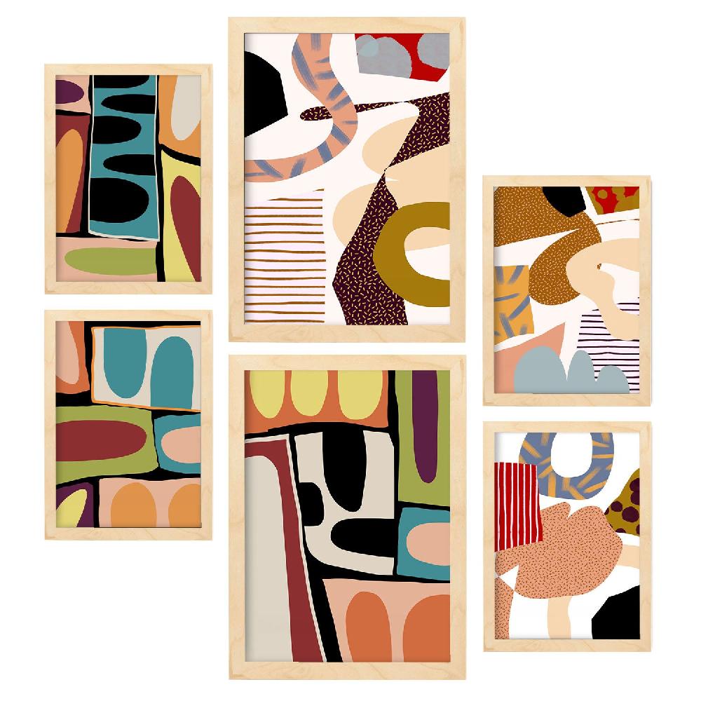 Nacnic Nacnic Set De 6 Posters Resúmenes Coloridos Y Deslumbrantes