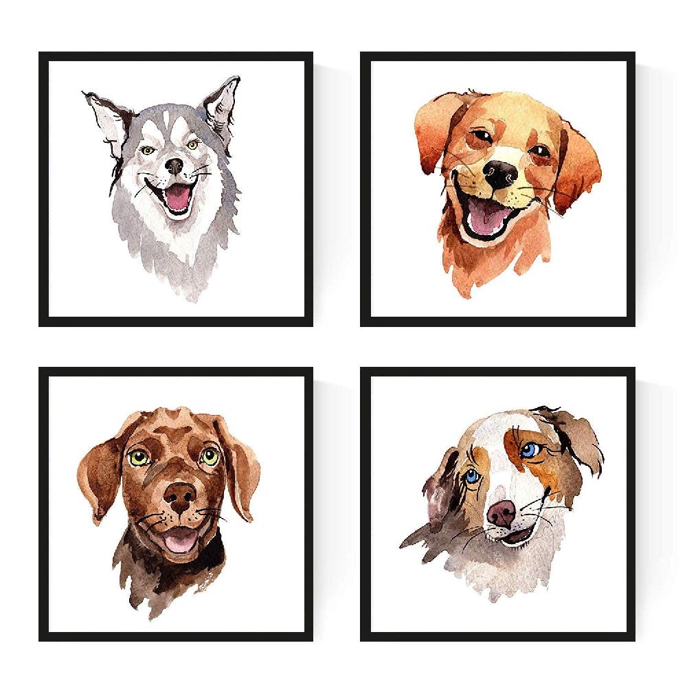 nacnic Set de Cuatro Laminas de Perros