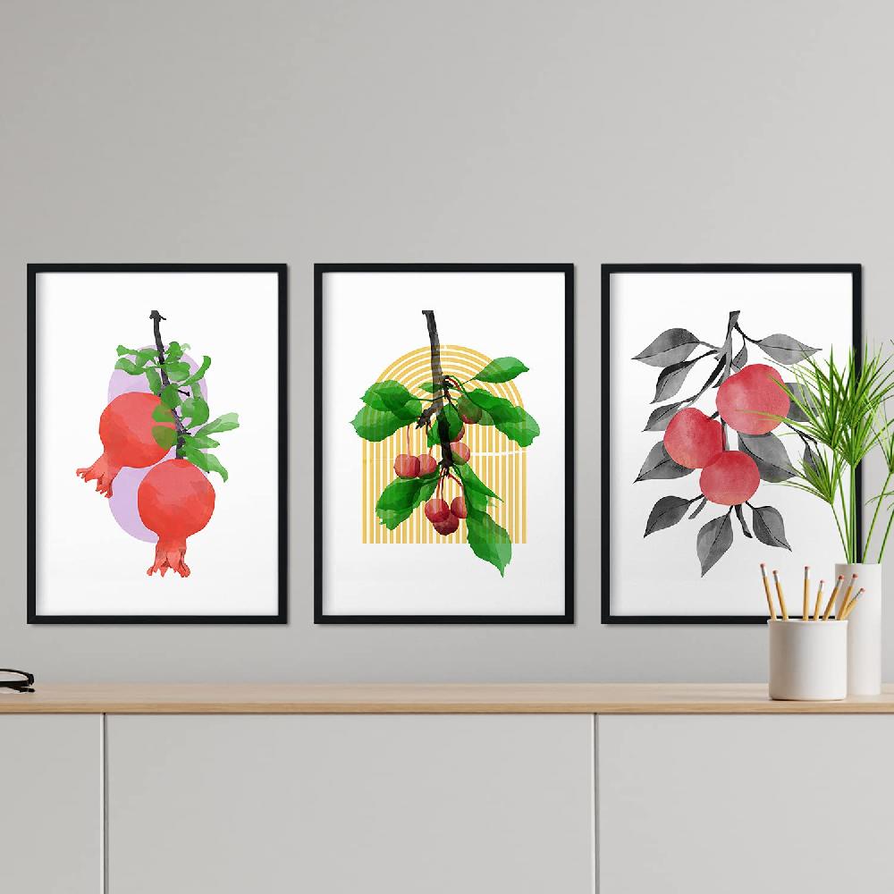 Nacnic Set De Láminas Acuarela De Frutos Rojos
