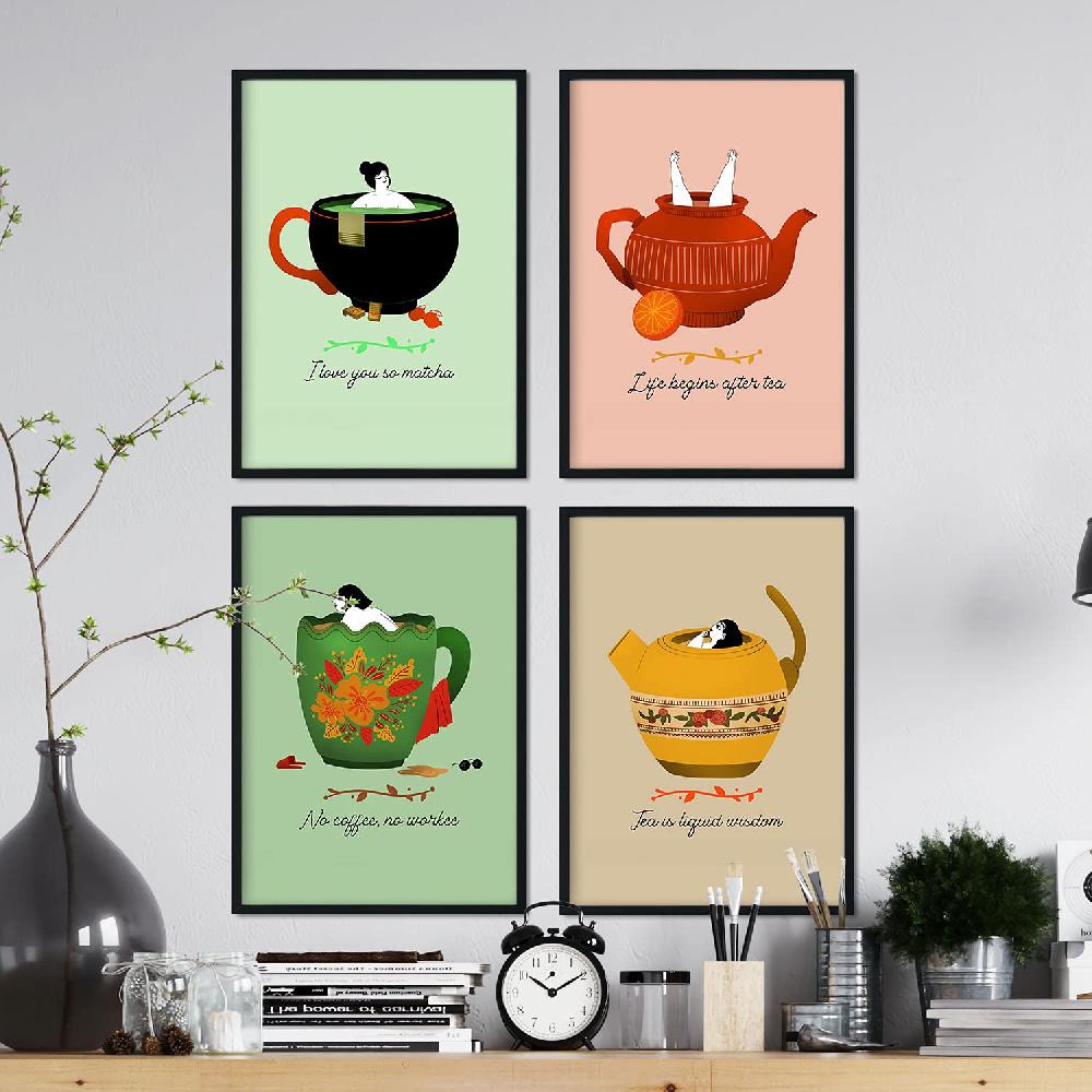 Nacnic Set De Láminas Aromático De Té Y Café