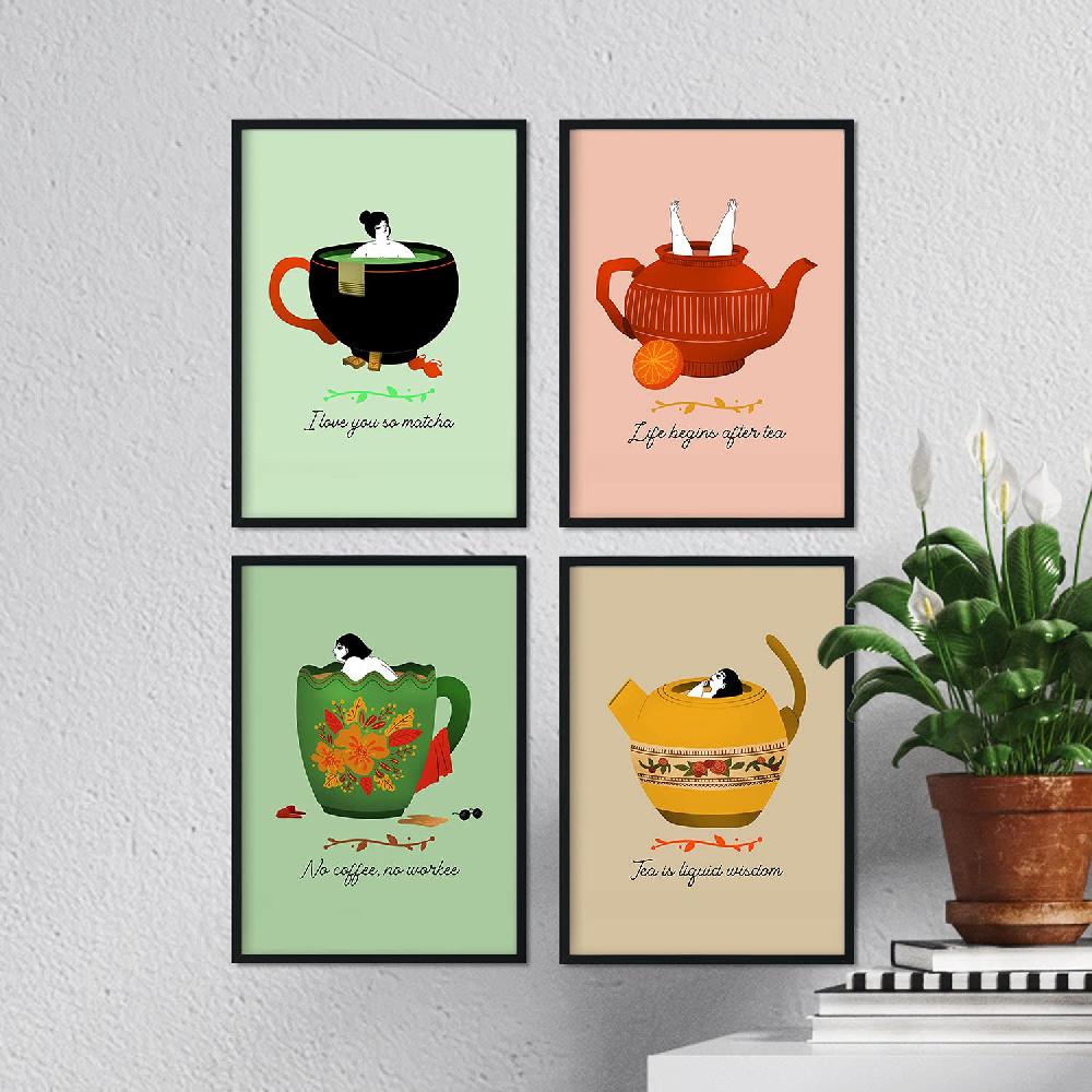 Nacnic Set De Láminas Aromático De Té Y Café