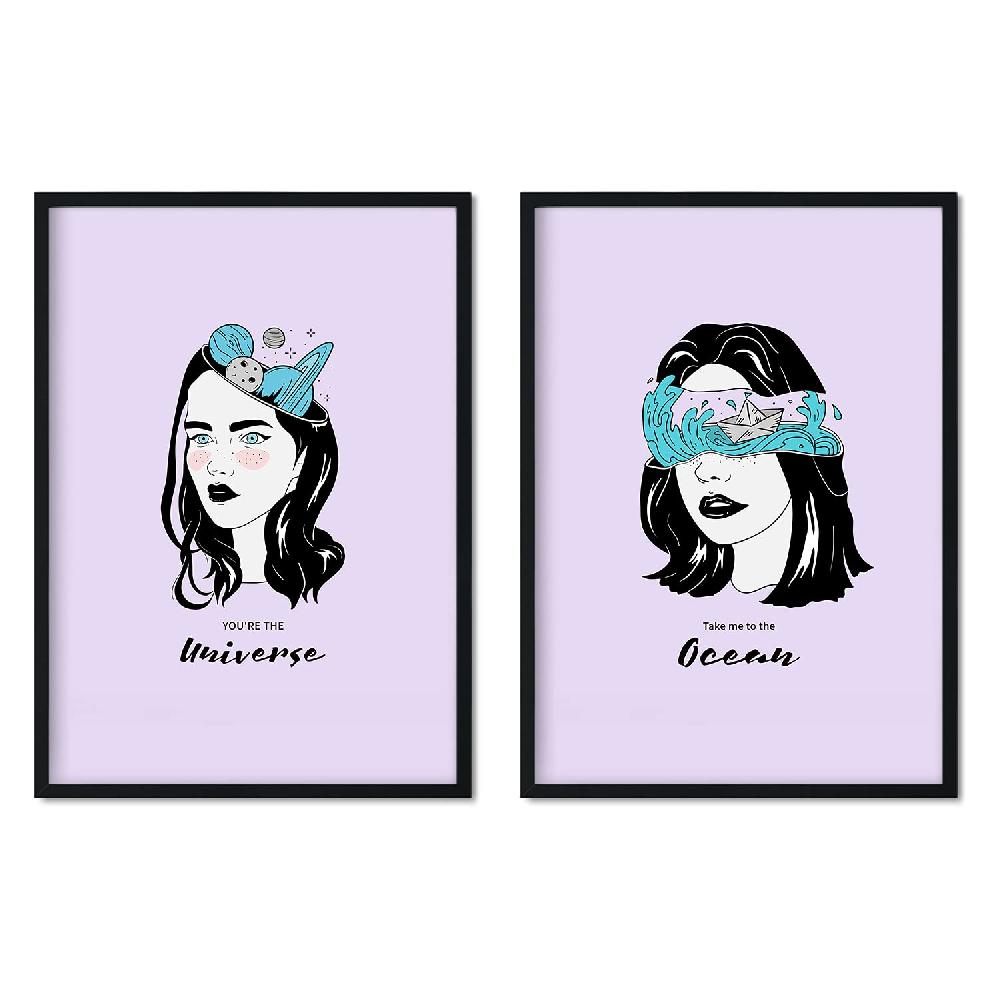 nacnic Set de láminas artísticas de mujer