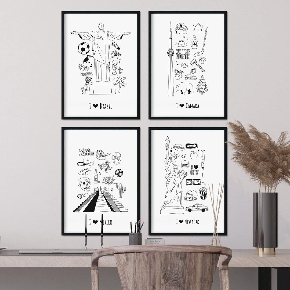 Nacnic Set De Láminas De América Para Viajeros