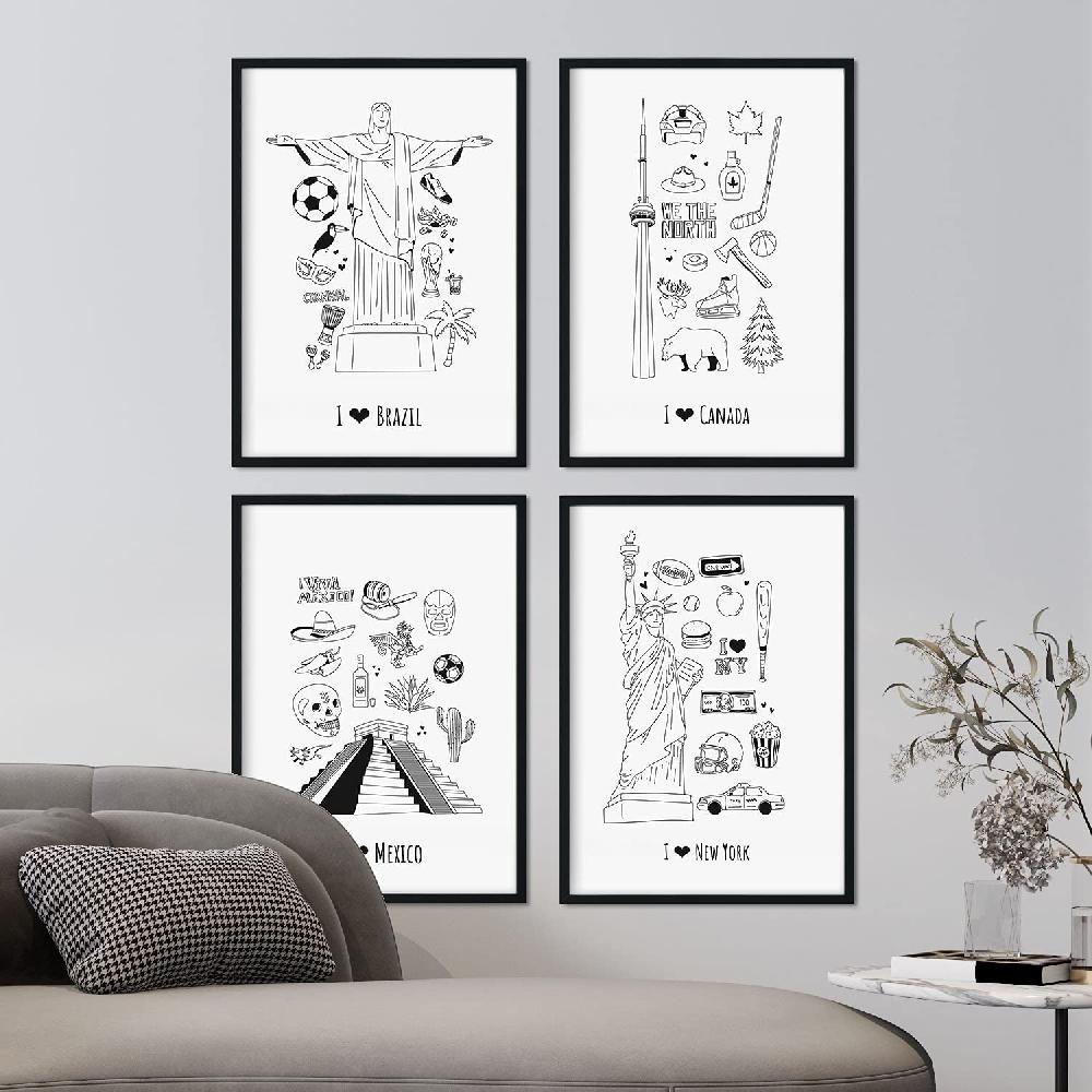 Nacnic Set De Láminas De América Para Viajeros