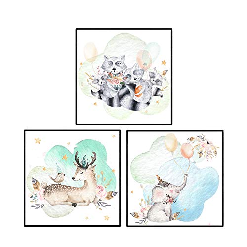 nacnic Set de Láminas de Ciervo Elefante y Mofeta