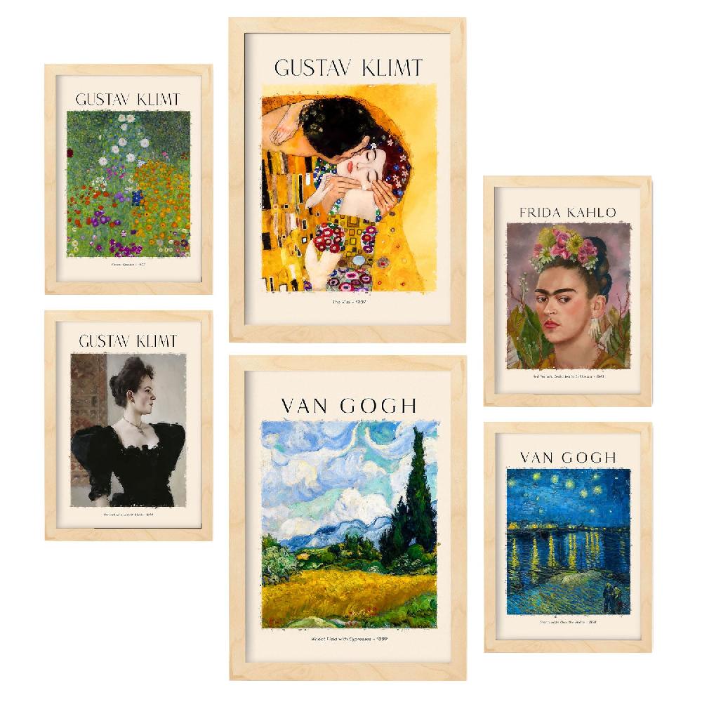 Nacnic Set De Láminas De Frida Klimt Y Van Gogh
