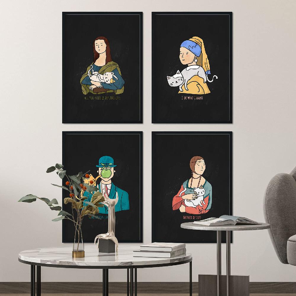 Nacnic Set De Láminas De Gatos Y Arte Divertido