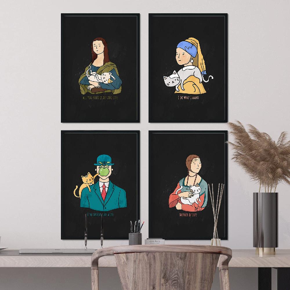 Nacnic Set De Láminas De Gatos Y Arte Divertido