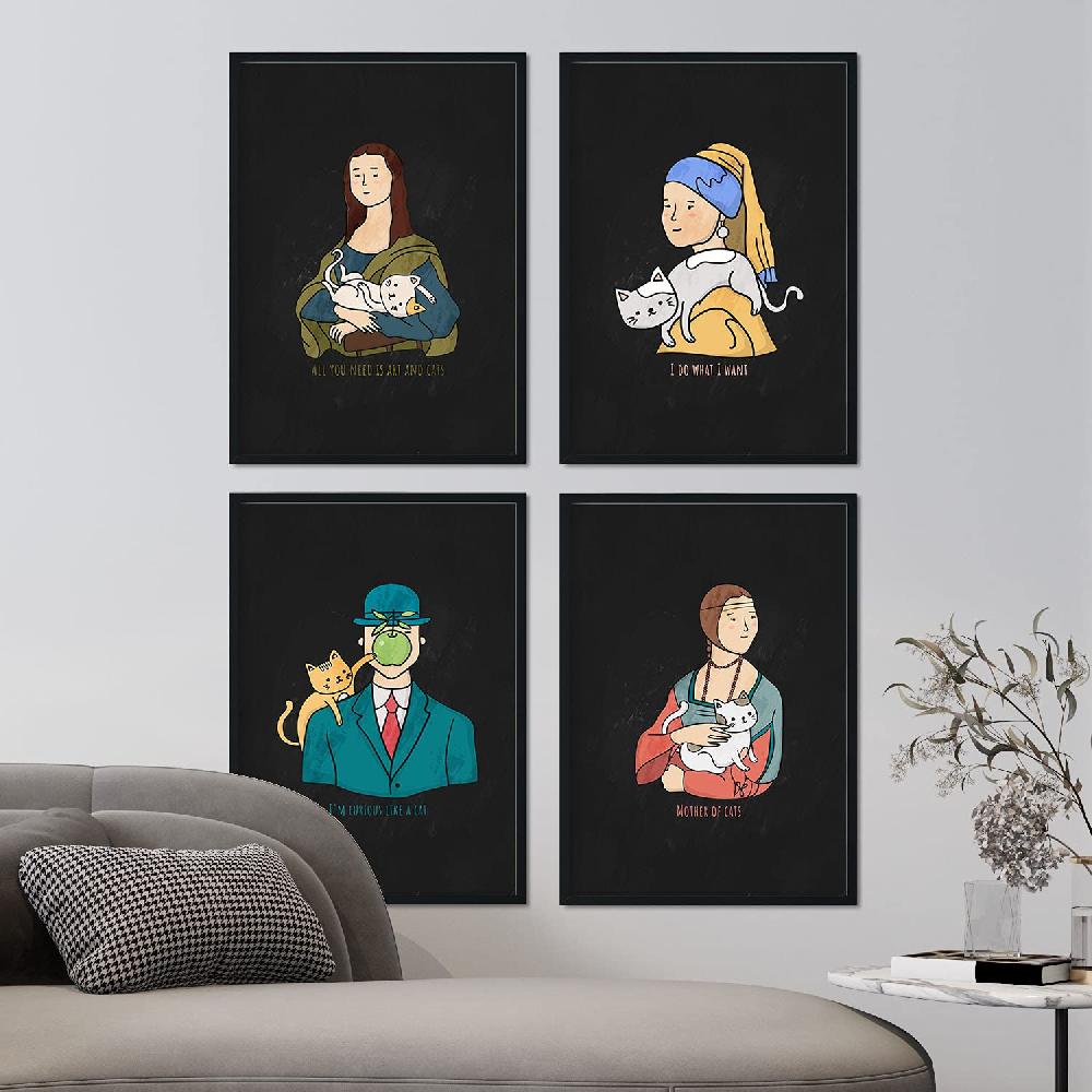 Nacnic Set De Láminas De Gatos Y Arte Divertido