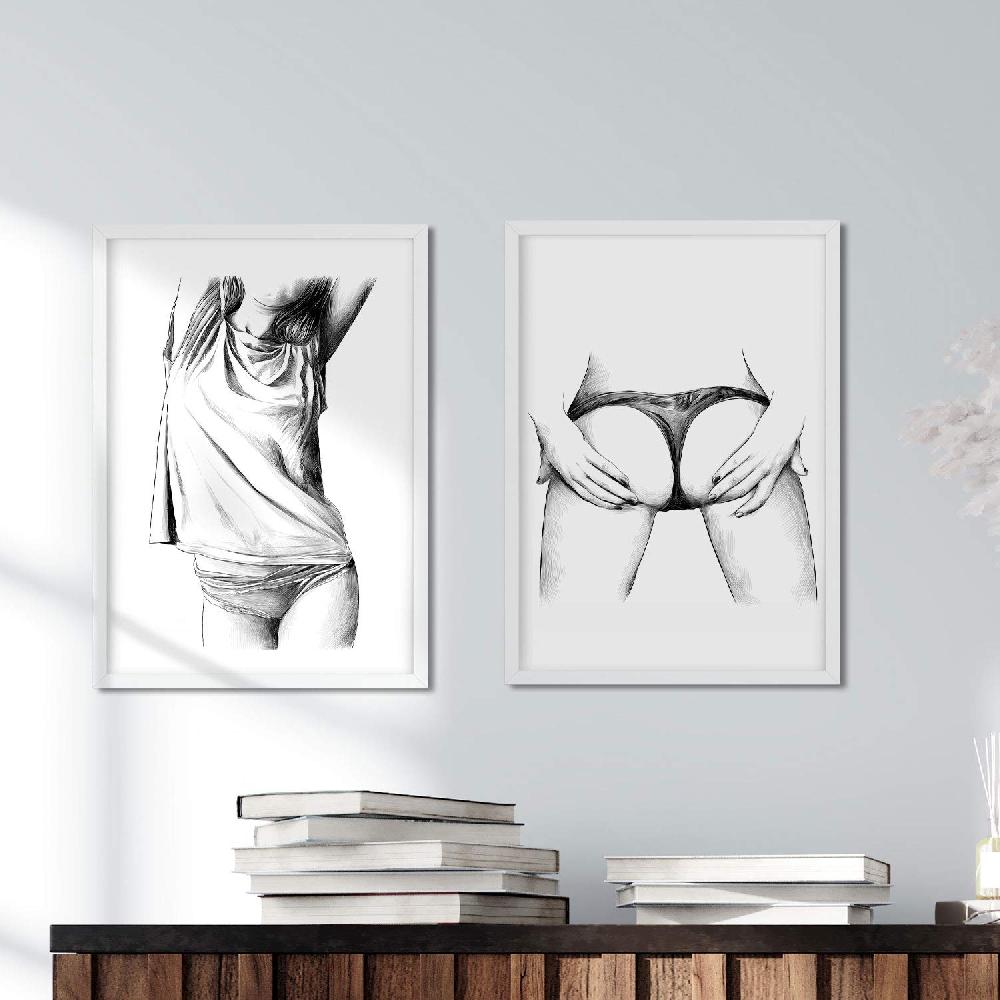 nacnic Set de láminas eróticas de cuerpo femenino
