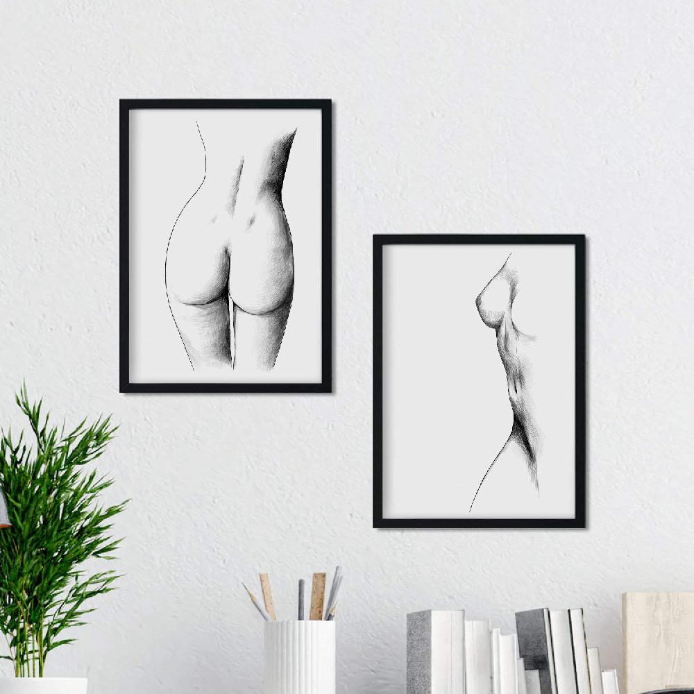nacnic Set de Láminas Eróticas del Cuerpo Femenino
